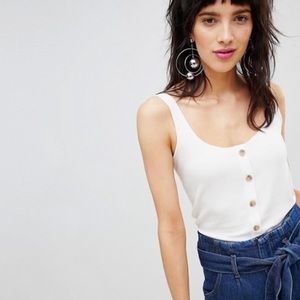 ASOS Stradivarius Button Front Jersey Top NWOT